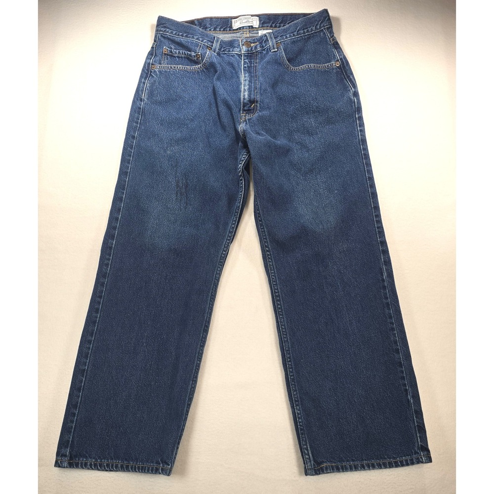 Levi Strauss Signature Mens‎ Loose Straight Jeans Blue Denim 34x30 Medium Wash